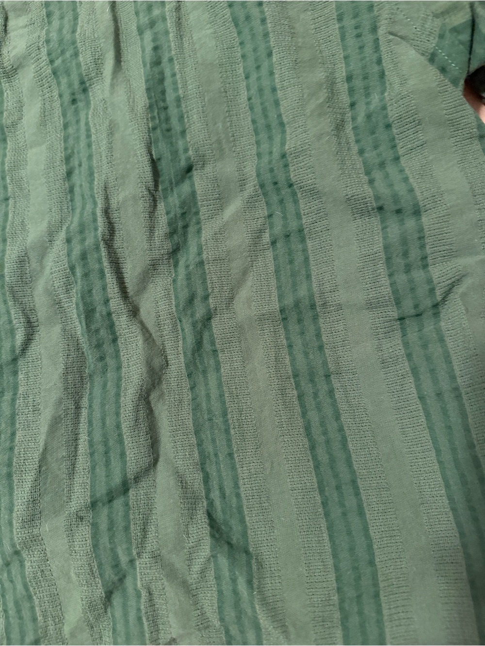 Green Short-Sleeve Button Front Women's Top - Picture 8 of 10